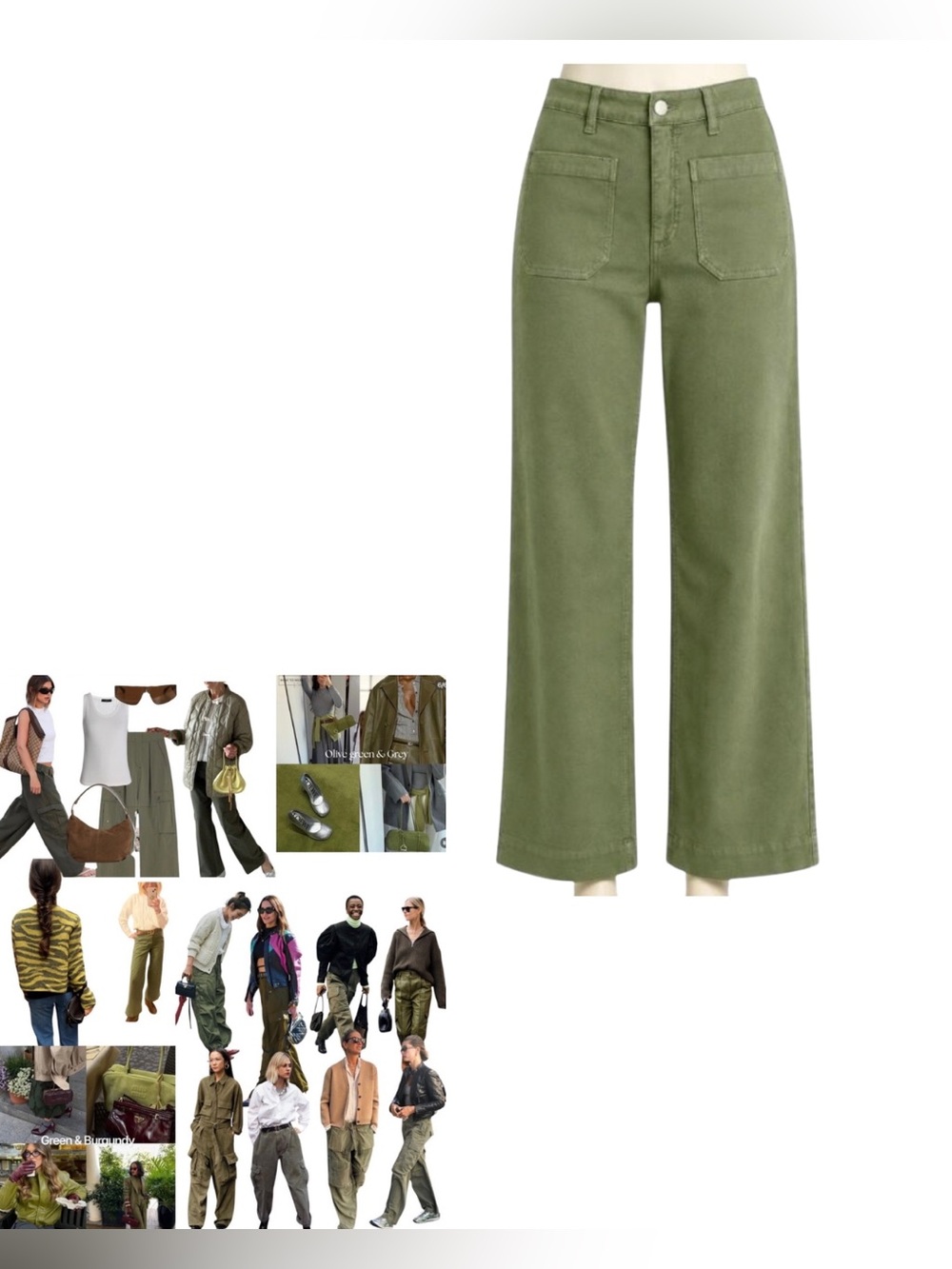 Quince Olive Green Wide Leg Pants, Size 6